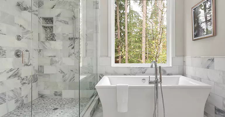 Bathtub to Tile Shower Conversion in East Farmingdale
